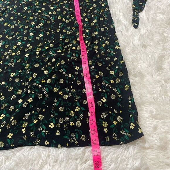 Minimum Dress Black Green Floral Size 38 Long Sleeve Lightweight Viscose - Picture 8 of 9